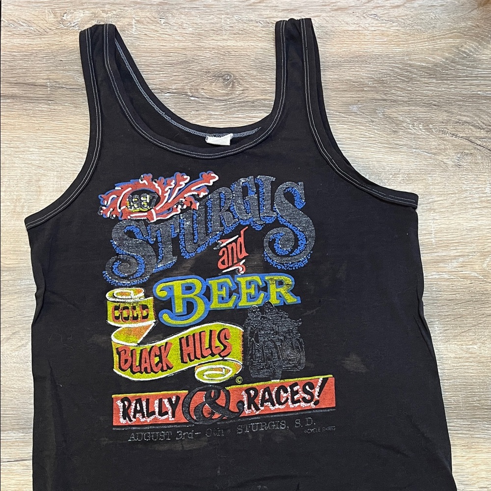 Black Sturgis Rally Tank Top - Vintage